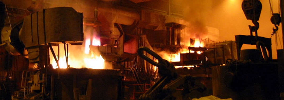 Interior of steel mill