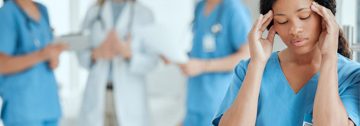 Sad health staff